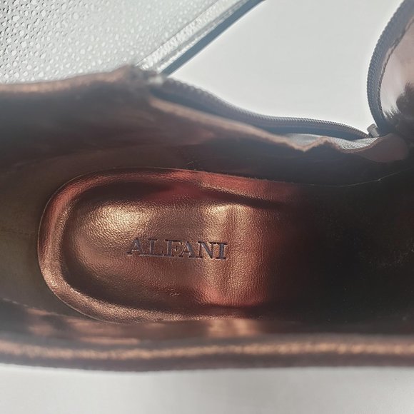 Alfani Darcy Leather Brown & Bronze Heels Ankle Bootie Women's Size 7.5 M/ S4 - Picture 7 of 8